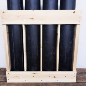 6" rack with 4 tubes 36" long. <br>3/4" divider between each tube