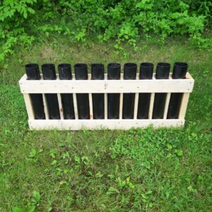 3" rack with 10 tubes, 18" long.<br> 3/4" divider between each tube